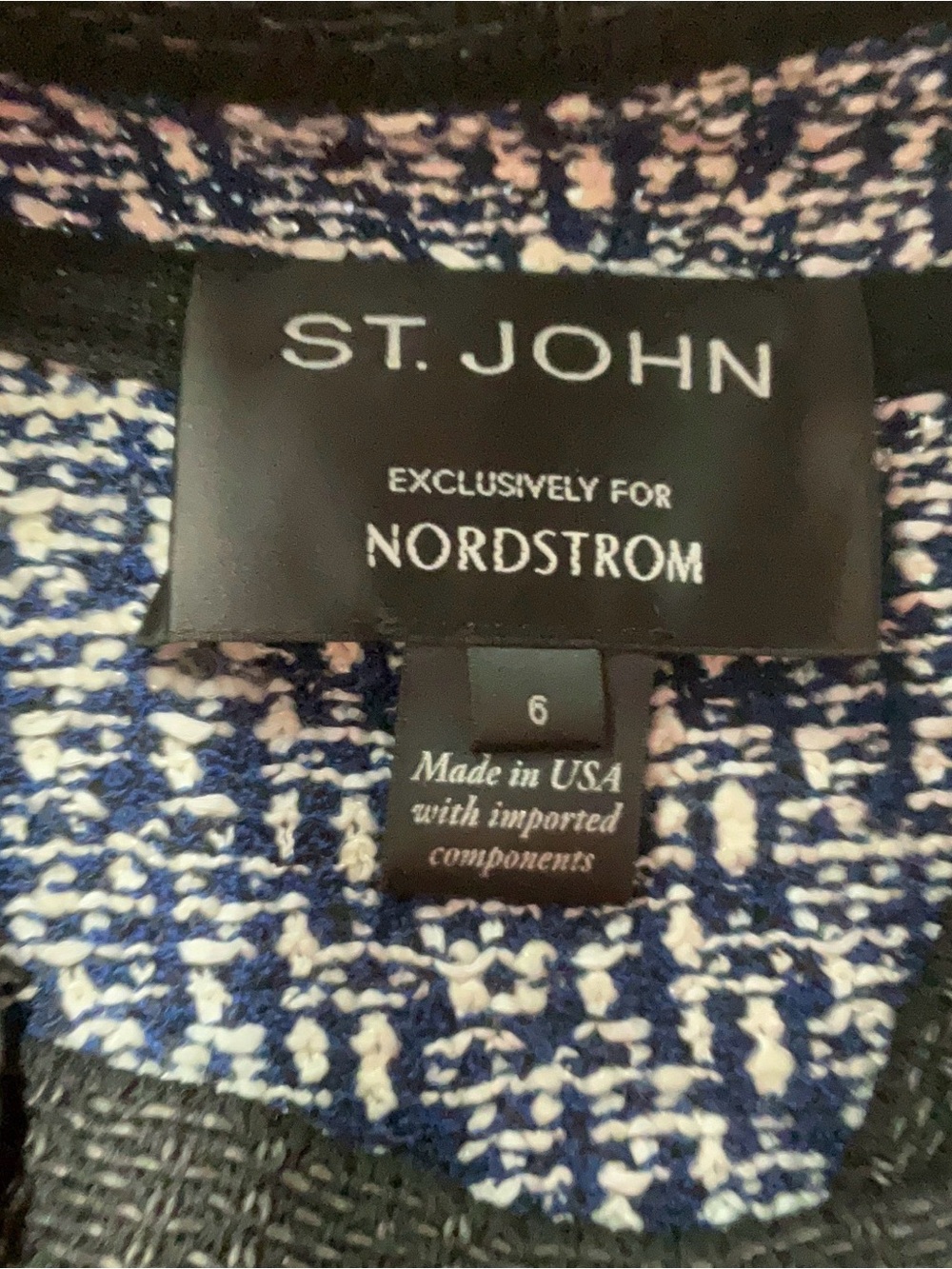 St John Black Tweed Moto Style Jacket - Sz 6 - Picture 8 of 10